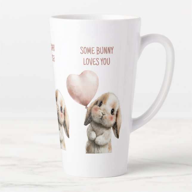 Some Bunny Loves You with Heart Balloon Milchtasse (Rechts)