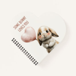 Some Bunny Loves You with Heart Balloon Notizbuch