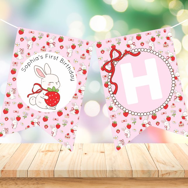 Some Bunny Pink Birthday Banner (Von Creator hochgeladen)