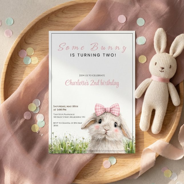 Some Bunny Second Birthday  Einladung (Von Creator hochgeladen)