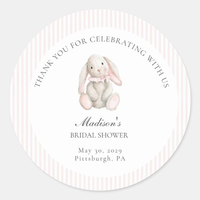 Some Bunny Sweet Pink Baby Shower  Runder Aufkleber (Vorderseite)