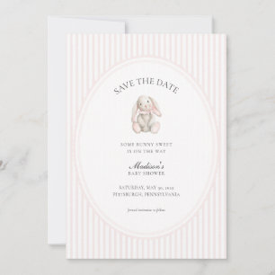 Some Bunny Sweet Pink Baby Shower Save the Date  Einladung