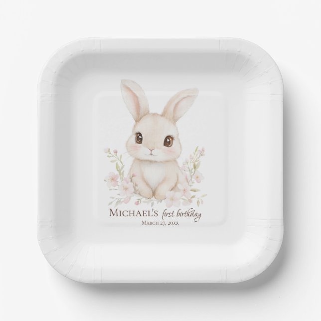 Some Bunny wird Eins Papier Teller (Vorderseite)