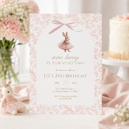 Some Bunny wird zwei Pinker Tutu Geburtstag Einladung