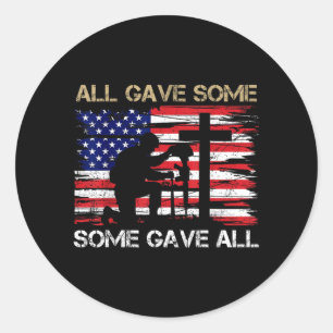 Some Gave Remember and Honor Memorial Day Flag USA Runder Aufkleber