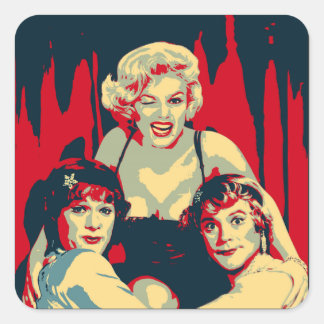 Some like it hot Pop Art Quadratischer Aufkleber