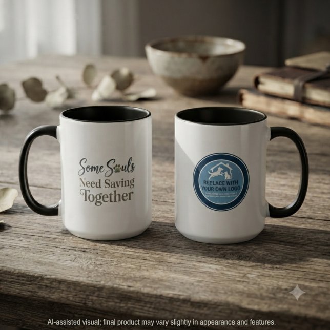 Some Souls Need Saving Together Rescue Logo Tasse (Custom two-tone mugs for pet rescue supporters, perfect for daily coffee or gifts.)