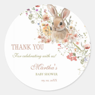 Somebunny auf dem Weg Ostern Wildblume Babydusche Runder Aufkleber