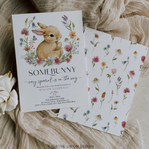 Somebunny Baby Shower Einladung Wildblume