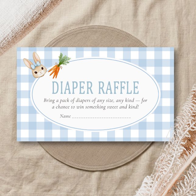Somebunny Baby Shower Windel-Raffle Begleitkarte (Gingham Little Bunny Baby Shower Diaper Raffle)