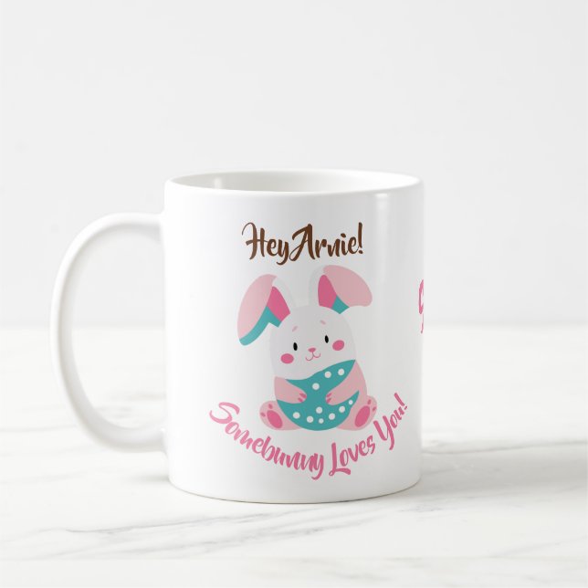 Somebunny braucht Kaffee Niedlich Ostern Geschenk Kaffeetasse (Links)