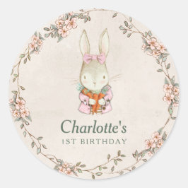 Somebunny is Turning One Birthday Favor Stickers