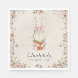 Somebunny is Turning One Birthday Napkins Serviette