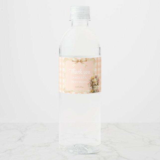 Somebunny is Turning One Food & Beverage Label Set Wasserflaschenetikett (Vorderseite)