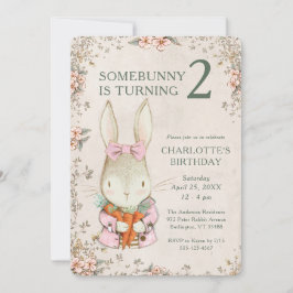 Somebunny is Turning Two 2nd Birthday Invitation Einladung