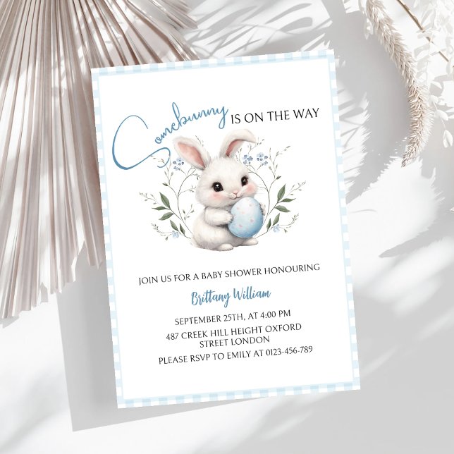 Somebunny ist auf dem Way Boy Easter Baby Shower Einladung (Von Creator hochgeladen)