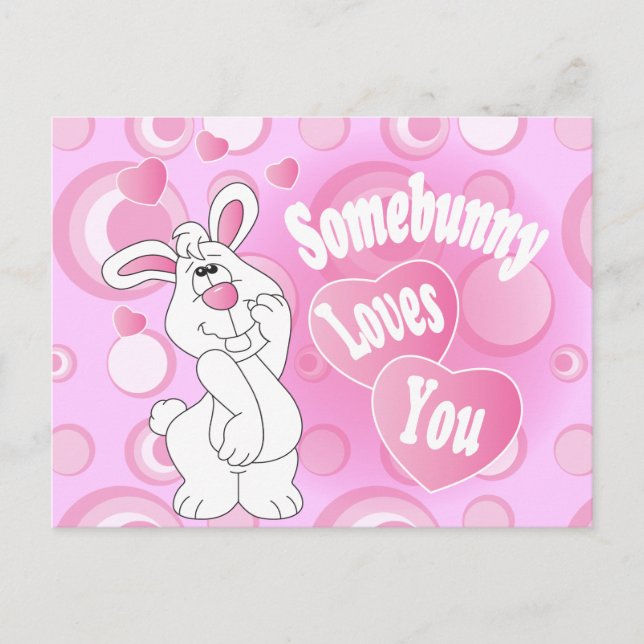 Somebunny Liebe You Bunny Postkarte (Vorderseite)