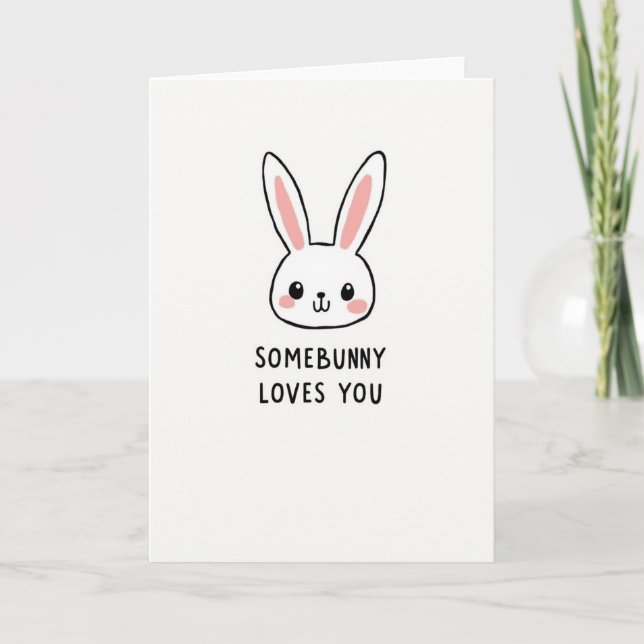 Somebunny liebt dich Kunstkarte Karte (Vorderseite)