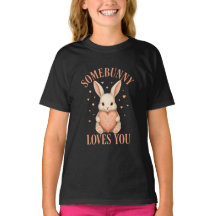 Somebunny Liebt Dich Süße Hase Schwarz T-Shirt