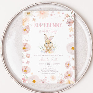Somebunny Rabbit Baby Dusche Einladung