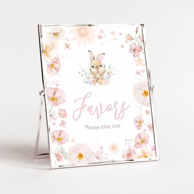 Somebunny Rabbit Baby Duwer Favorits Poster (Rabbit Somebunny Baby Shower Favors Sign)