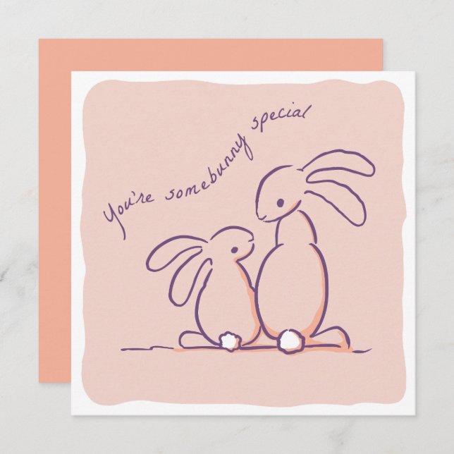 Somebunny Special - rabbit Valentine Feiertagskarte (Vorne/Hinten)