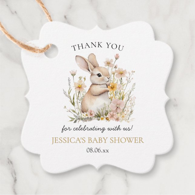 Somebunny Special Wildblumen Frühjahrsdusche Geschenkanhänger (Vorderseite)
