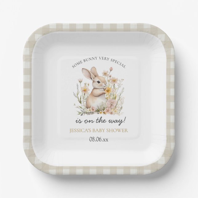 Somebunny Special Wildblumen Frühjahrsdusche Pappteller (Vorderseite)