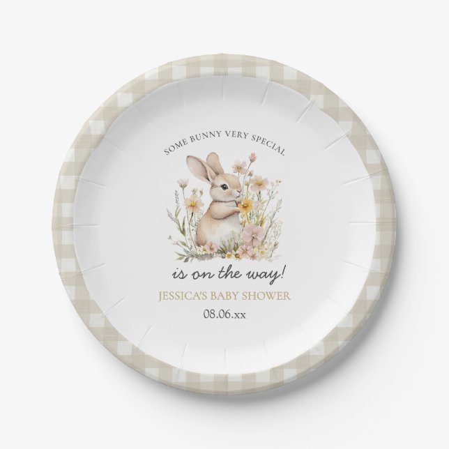 Somebunny Special Wildblumen Frühjahrsdusche Pappteller (Vorderseite)