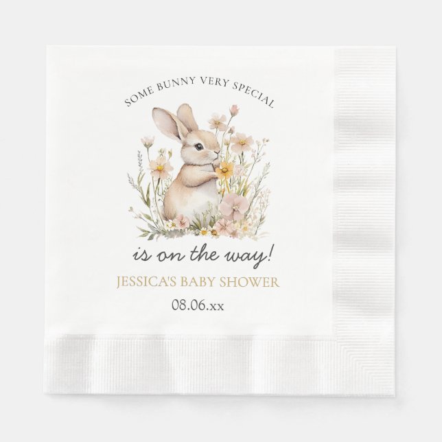 Somebunny Special Wildblumen Frühjahrsdusche Serviette (Vorderseite)