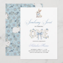 Somebunny Sweet 1st Birthday Spring Floral Invitat Einladung