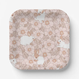 Somebunny Sweet 1st Birthday Spring Floral Invitat Pappteller