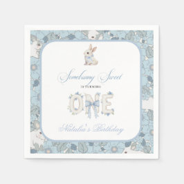 Somebunny Sweet 1st Birthday Spring Floral Invitat Serviette