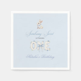 Somebunny Sweet 1st Birthday Spring Floral Invitat Serviette