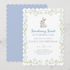 Somebunny Sweet Bunny 1st Birthday Spring Floral I Einladung