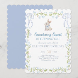Somebunny Sweet Bunny 1st Birthday Spring Floral I Einladung
