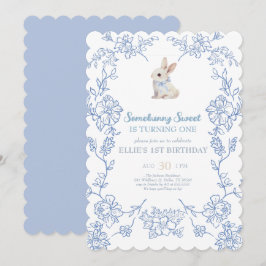 Somebunny Sweet Bunny 1st Birthday Spring Floral I Einladung
