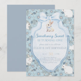 Somebunny Sweet Bunny 1st Birthday Spring Floral I Einladung