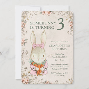 Somebunny wird drei 3. Geburtstagseinladung Einladung