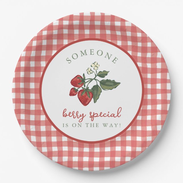 Someone Berry Special Baby Shower Napkin Pappteller (Vorderseite)