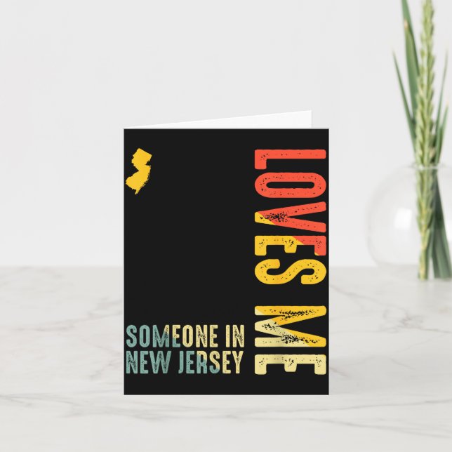 Someone In New Jersey Loves Me Clic Retro State  Karte (Vorderseite)