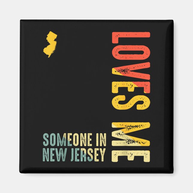 Someone In New Jersey Loves Me Clic Retro State  Magnet (Vorne)