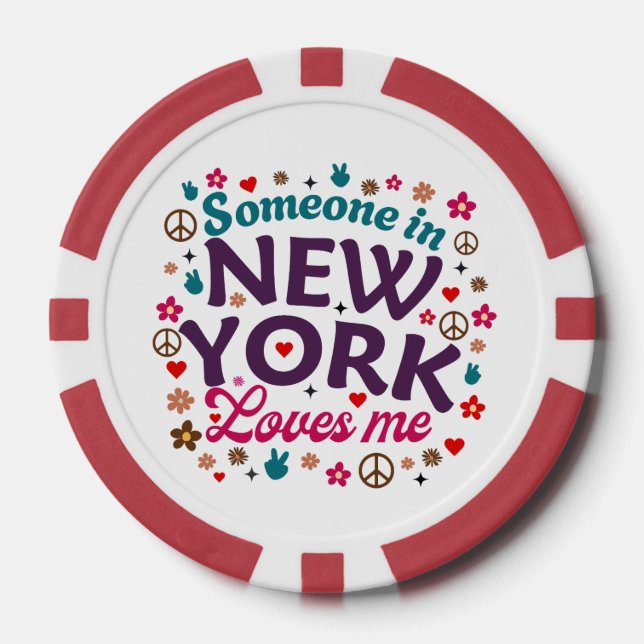 Someone in New York Loves Me Retro Funny Design Pokerchips (Vorderseite)