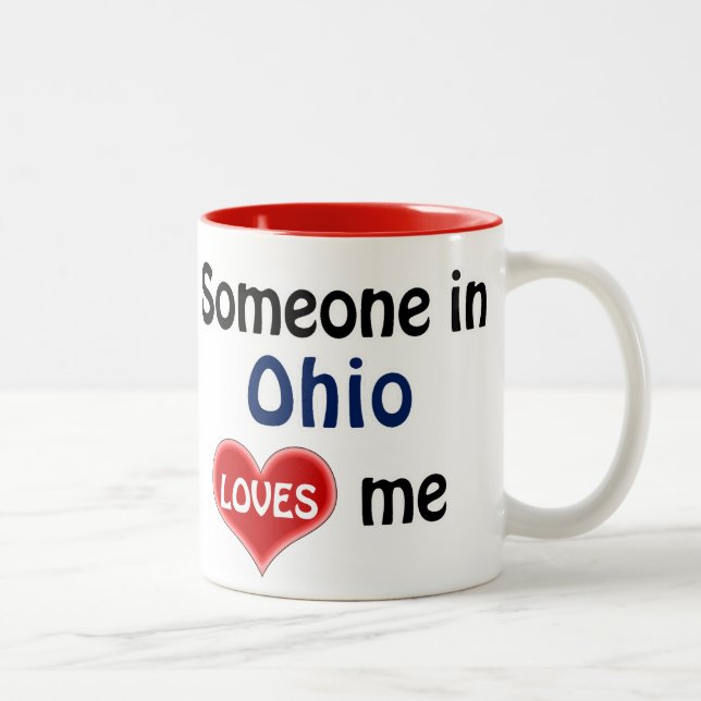 Someone in Ohio loves me Zweifarbige Tasse (Rechts)