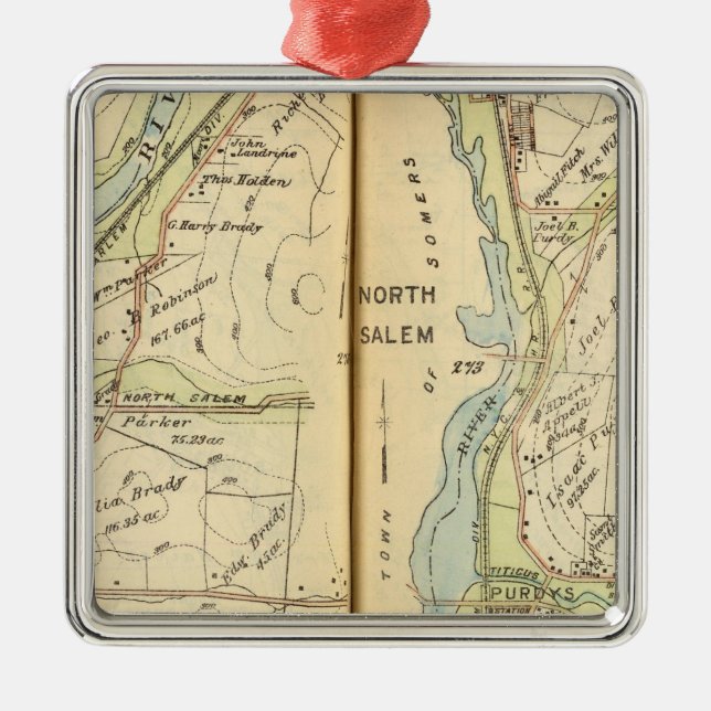 Somers, New York 2 Silbernes Ornament (Vorne)