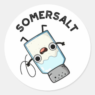 Somersalz Funny Somersault Salt Pun Runder Aufkleber