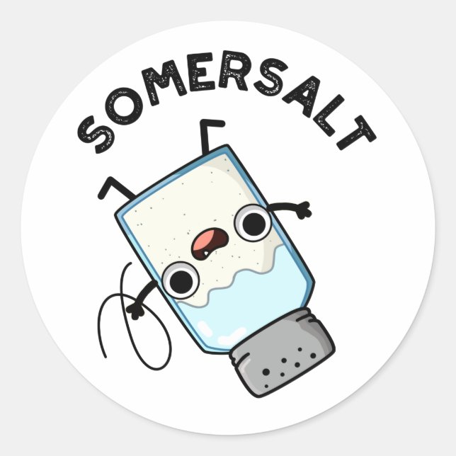 Somersalz Funny Somersault Salt Pun Runder Aufkleber (Vorderseite)