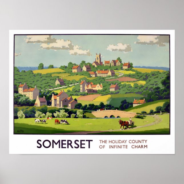 Somerset England Vintage Poster (Vorne)