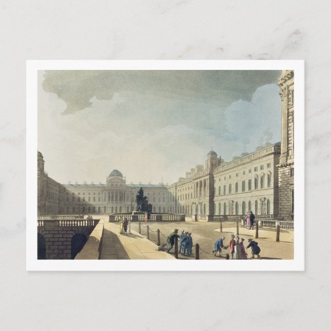 Somerset House, Strand, von "Ackermann's Microcos Postkarte (Vorderseite)