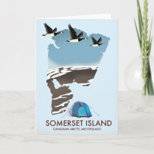 Somerset-Insel, Kanada Vintage-Stilkarte Feiertagskarte